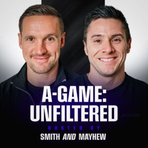 A-Game: Unfiltered podcast image of Adam Smith and Adam Mayhew